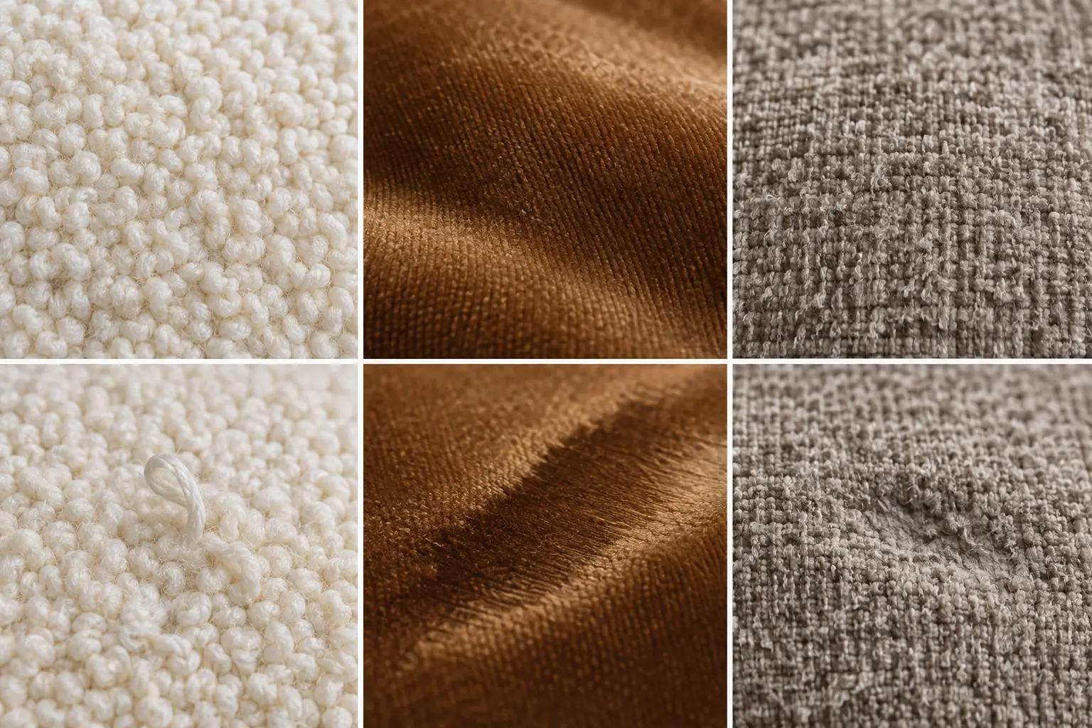 Textures et réactions d'usage du bouclé, du velours et de la chenille